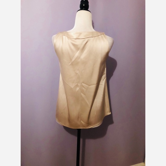 St. John Champagne Gold Sleeveless Gathered Blouse - Picture 7 of 7